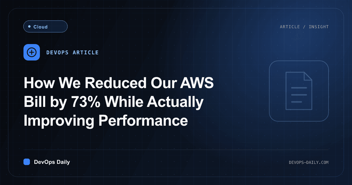 How We Reduced Our AWS Bill by 73% While Actually Improving Performance