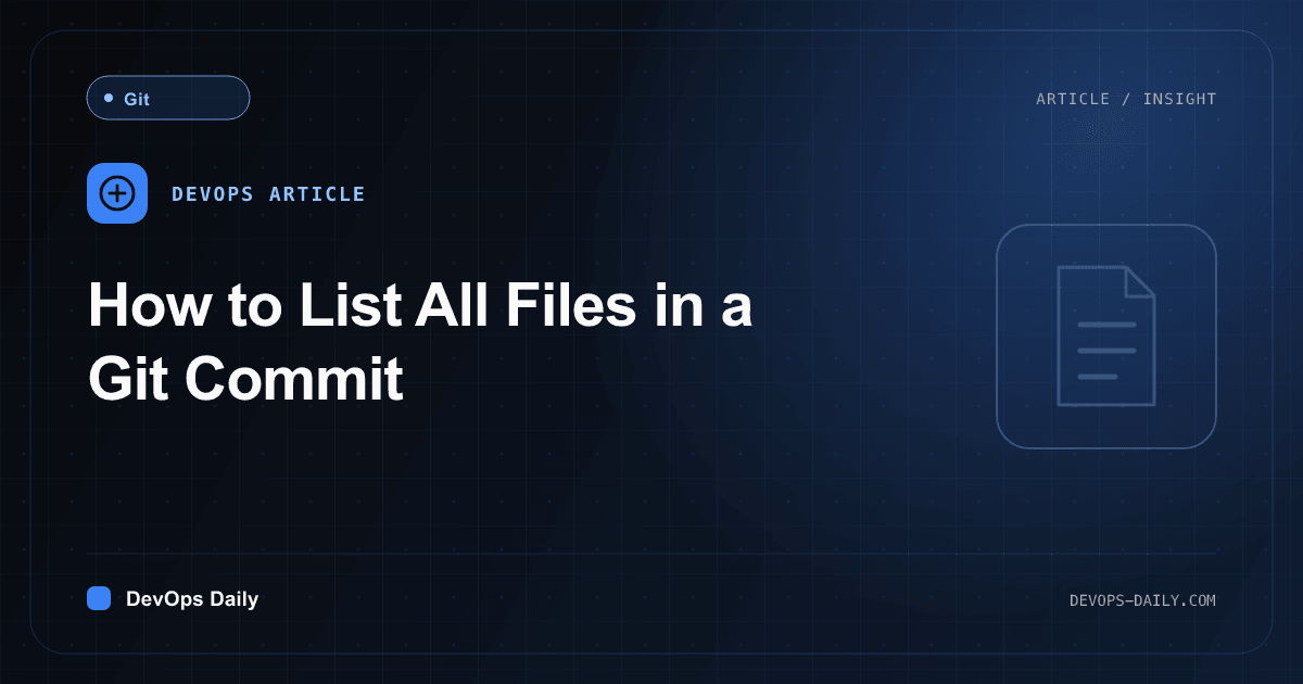 How to List All Files in a Git Commit