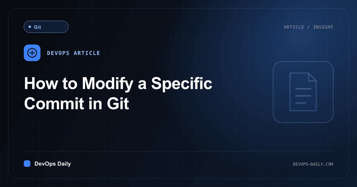 How to Modify a Specific Commit in Git